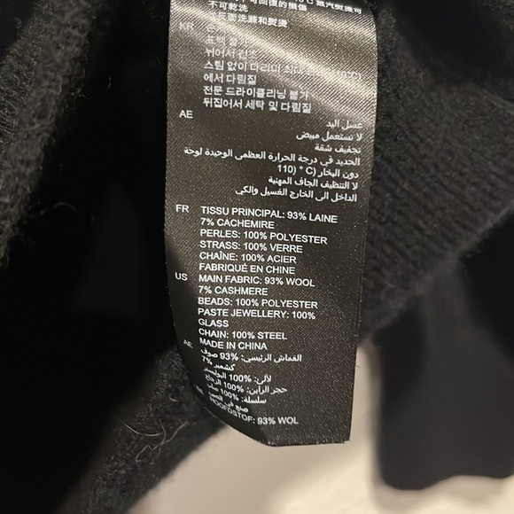 Sandro Paris| Charles Dream Pearl Wool Cashmere Blend Black Sweater| Small/1 - Picture 5 of 7